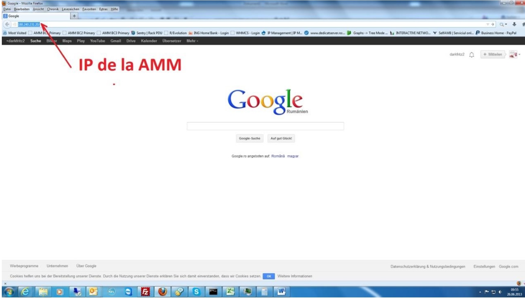acces dedicat server prin ibm AMM